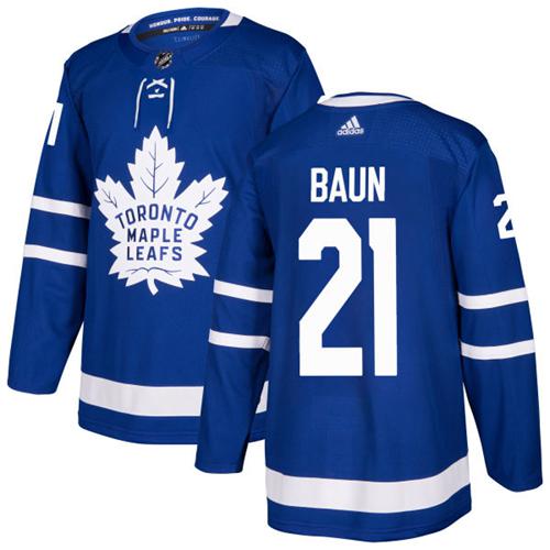 Adidas Men Toronto Maple Leafs #21 Bobby Baun Blue Home Authentic Stitched NHL Jersey